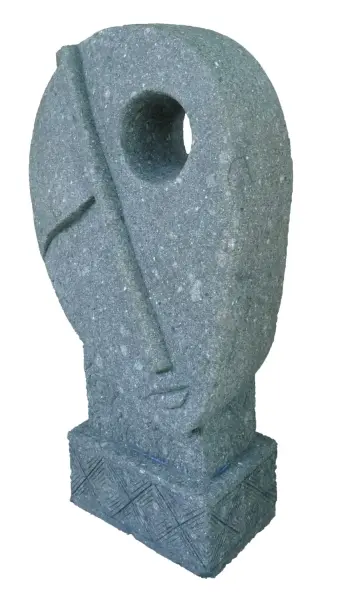 Product image 3 of the product “Abstract head, Left, 120 cm Height, Natural stone (Basanite) ”
